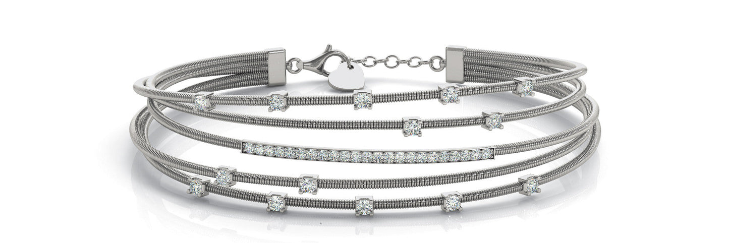 Multi Layer Lab Diamond Bracelet Carbon House