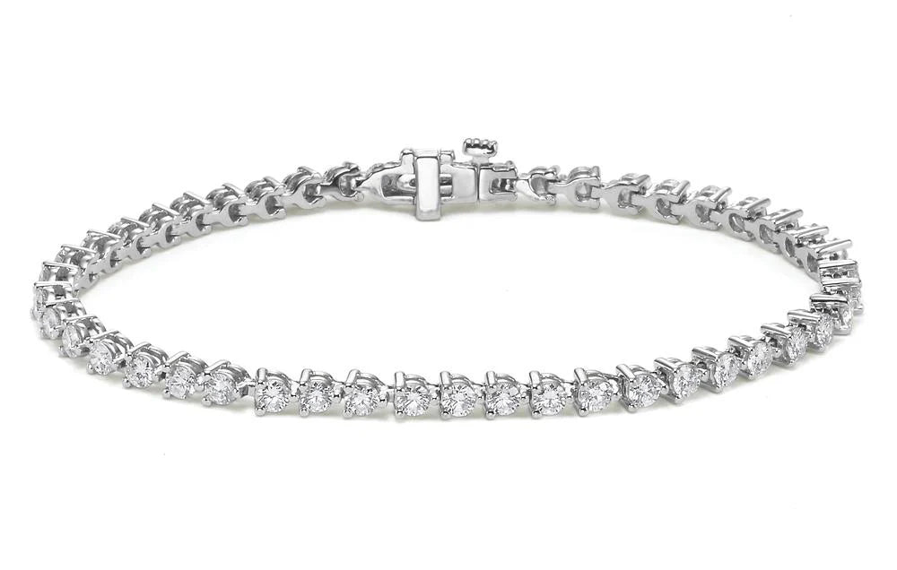 Three Prong Martini Natural Diamond Tennis Bracelet