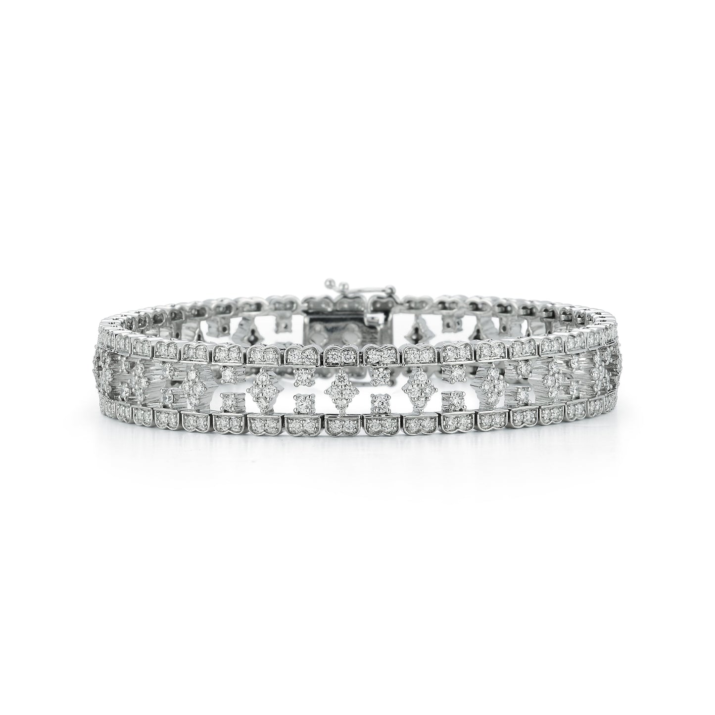 Scalloped Natural Diamond Tennis Bracelet Carbon House