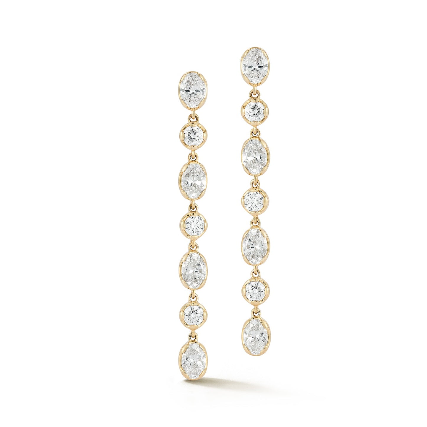 Round & Oval Bezel Natural Drop Earrings Carbon House