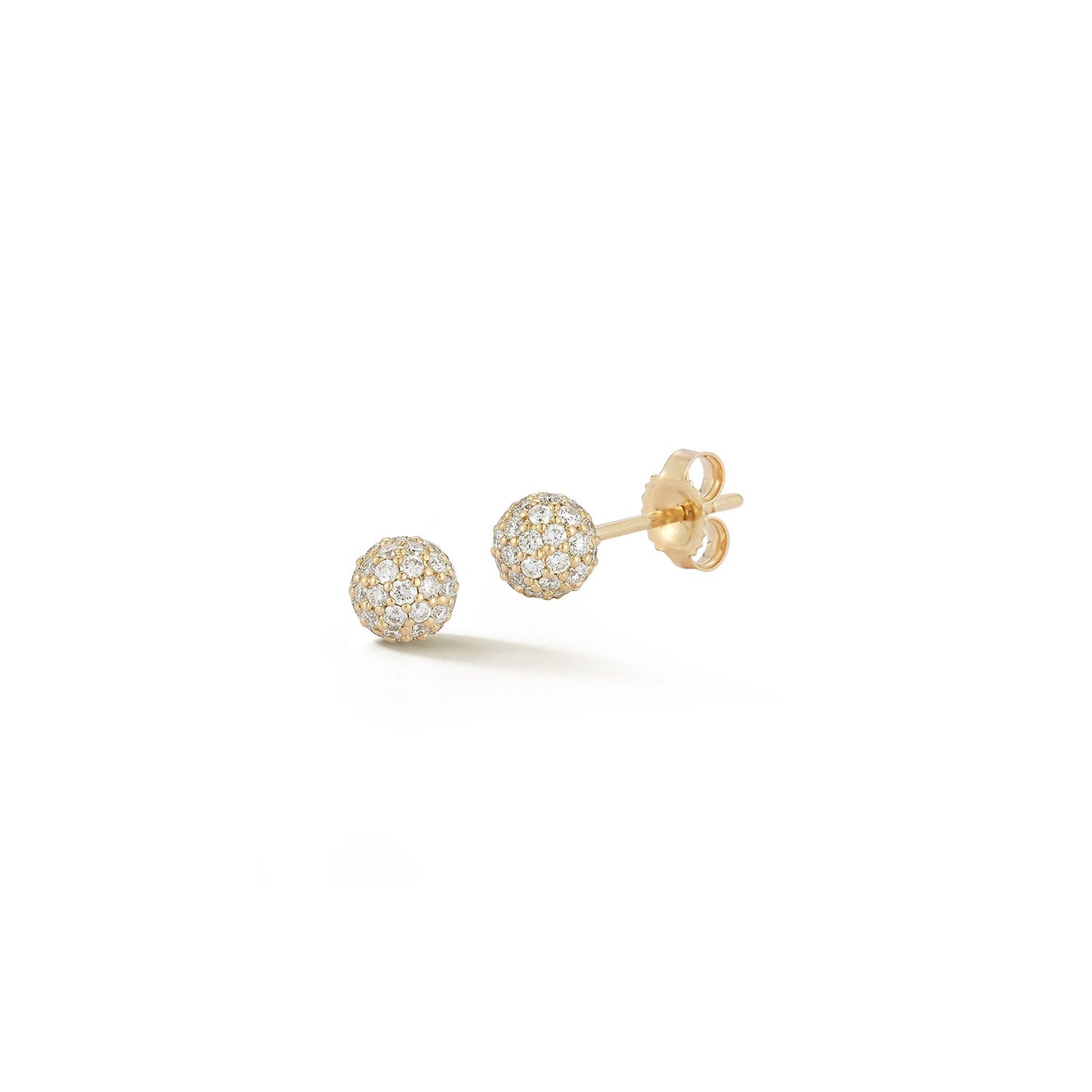 5mm Pave Ball Natural Diamond Stud Earrings