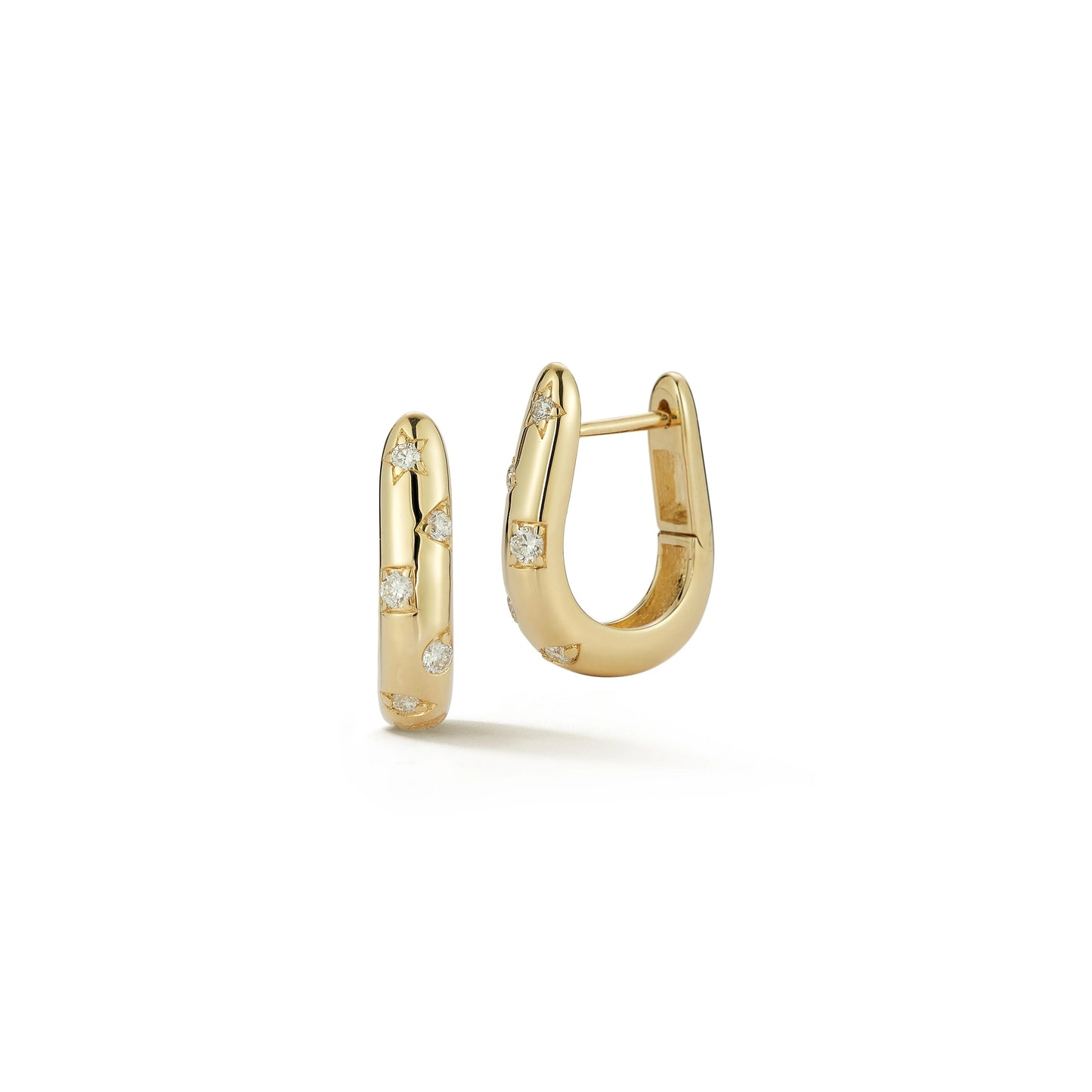 Confetti Hoop Natural Diamond Earrings Carbon House