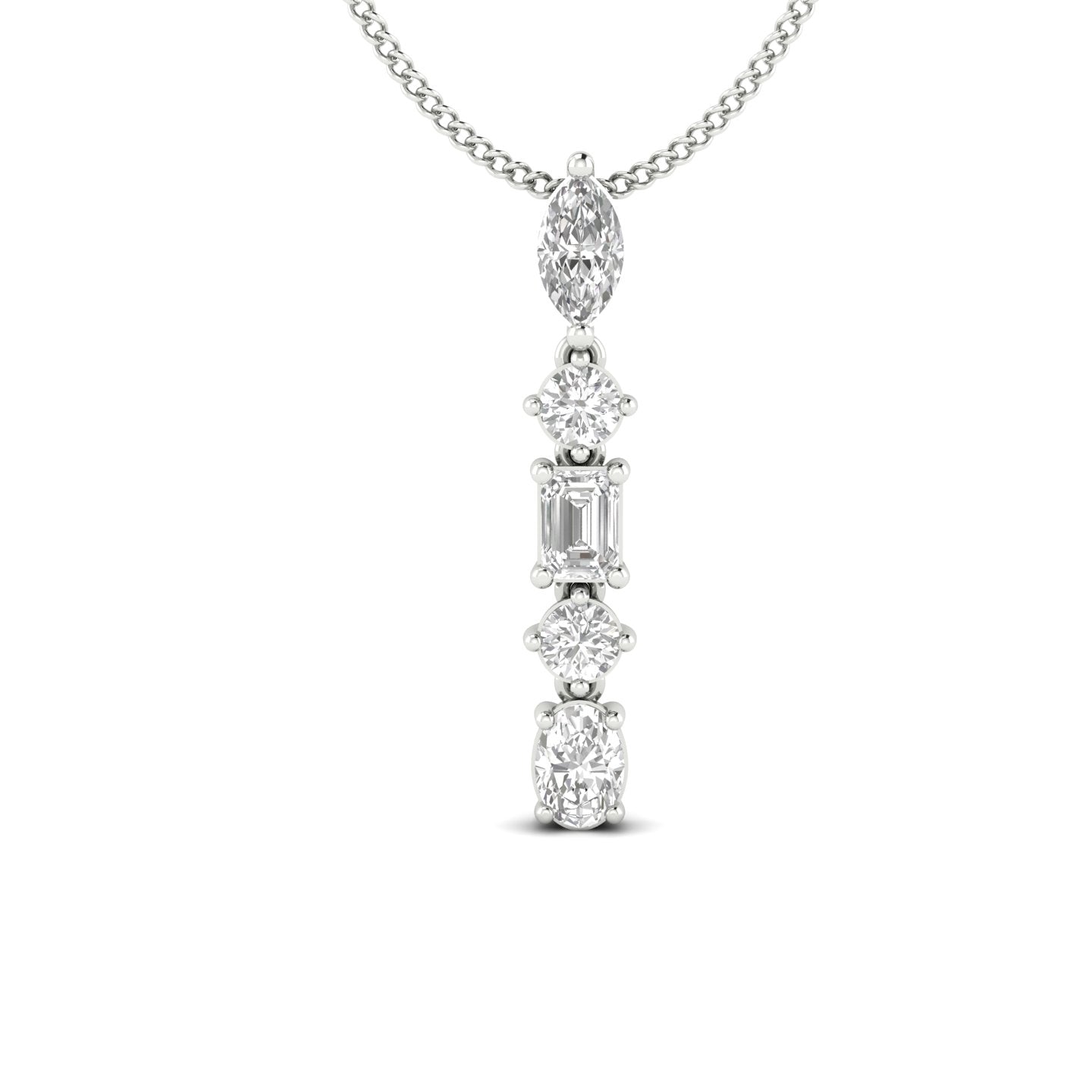 Multi Shape Prong Necklace Carbon House