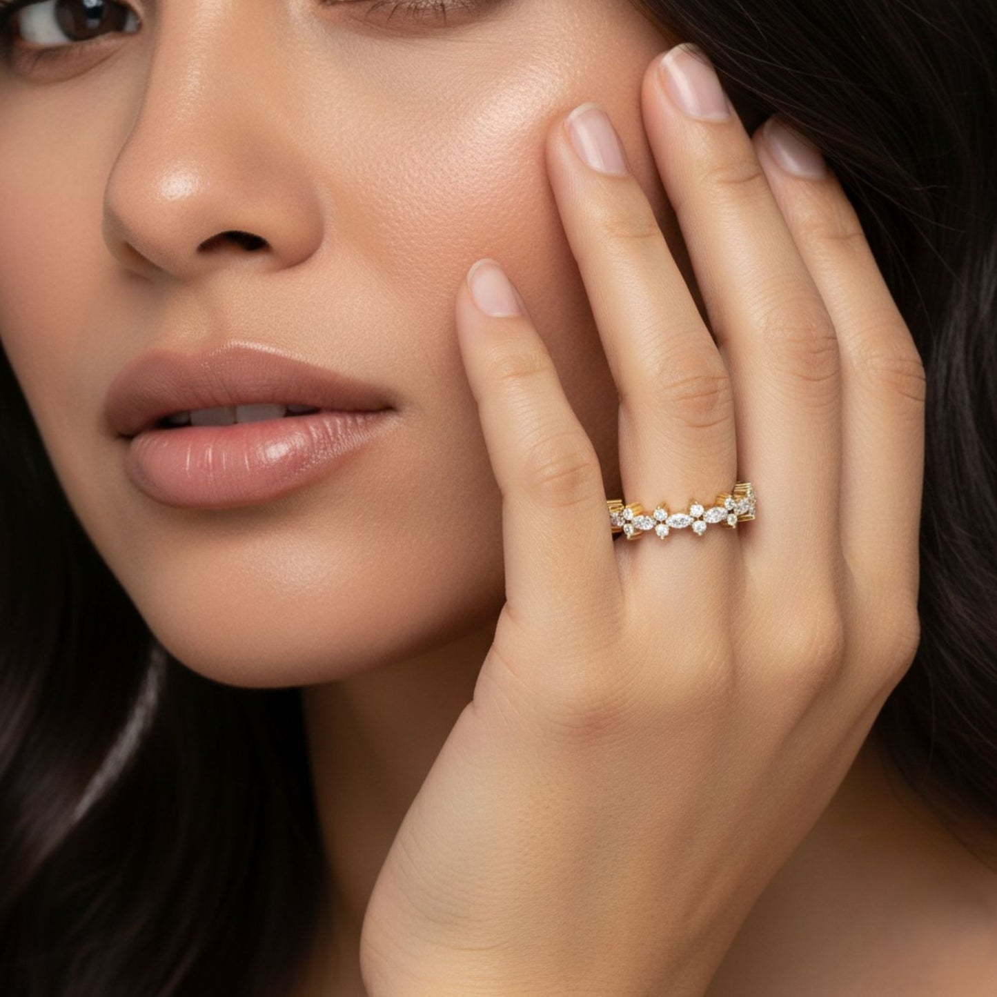 Marquise & Round Lab Diamond Ring