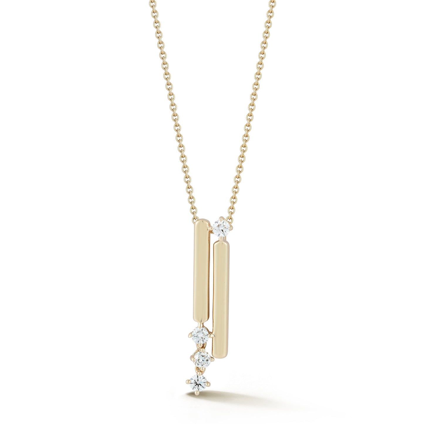 Natural Four Diamond Bar Necklace Carbon House