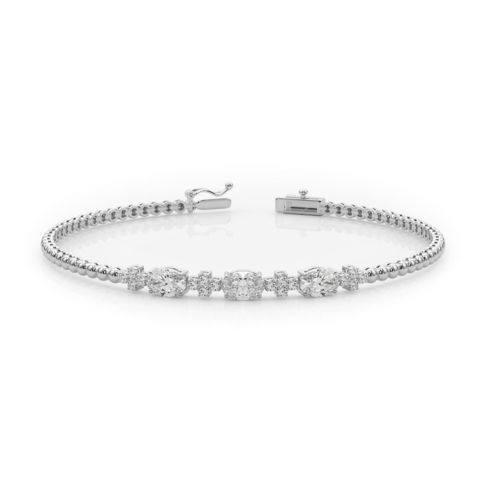 Beaded Oval Lab Diamond Bracelet Carbon House