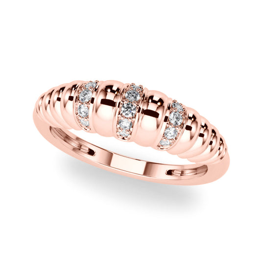 Ribbed Dome Lab Diamond Band Ring Carbon House