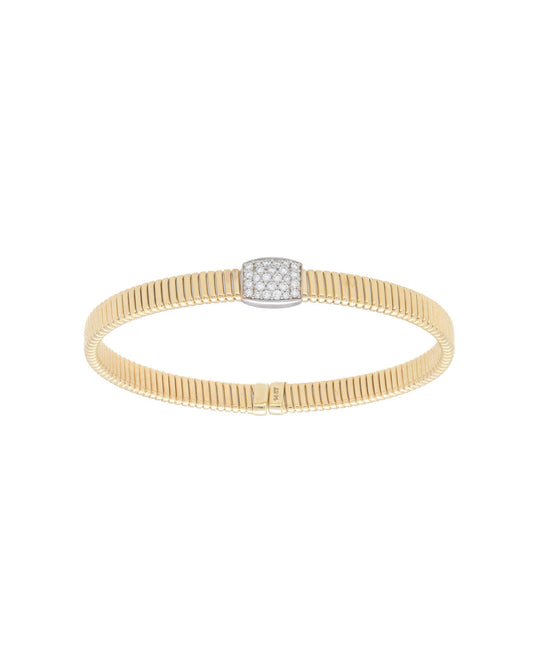 Gold Natural Diamond Pave Coil Bracelet Carbon House