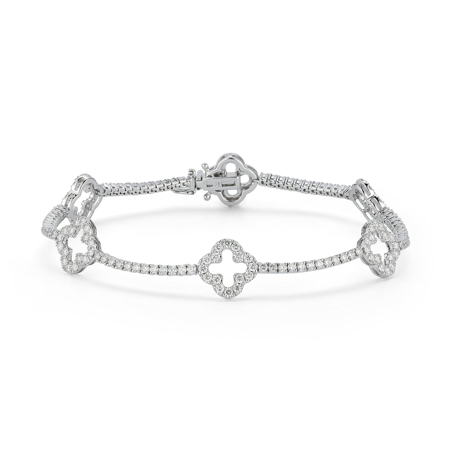 Clover Natural Diamond Tennis Bracelet Carbon House