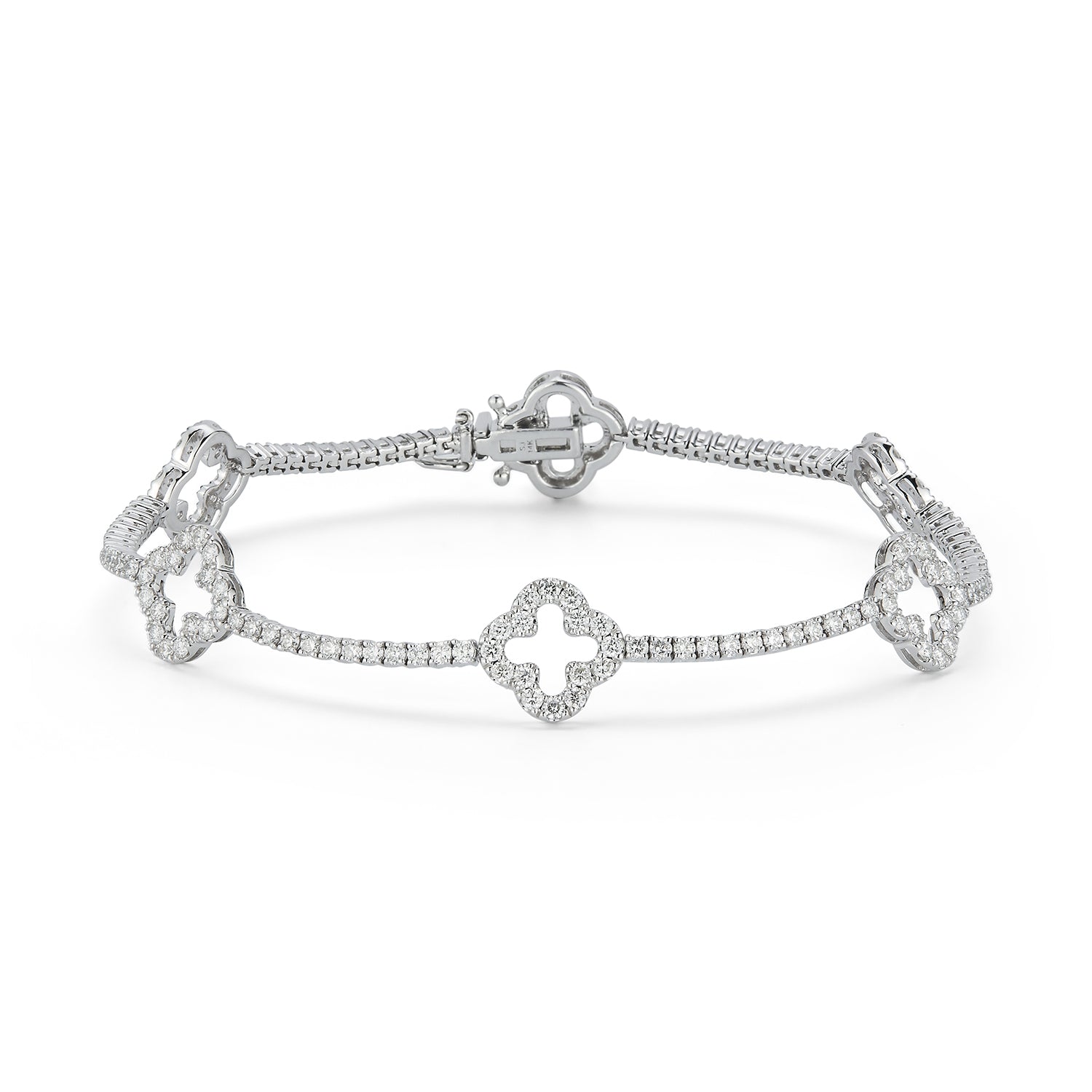 Clover Natural Diamond Tennis Bracelet Carbon House