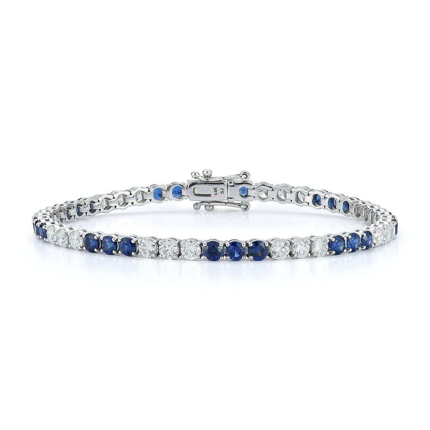 Triple Sapphire & Natural Diamond Tennis Bracelet Carbon House