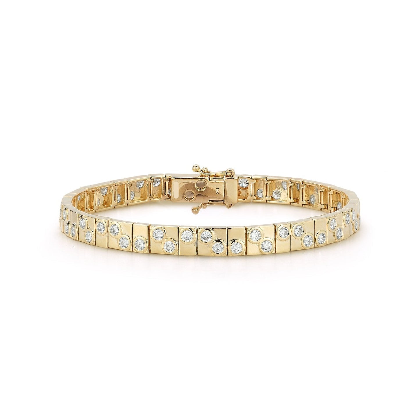 Gold Natural Diamond Dice Bracelet Carbon House