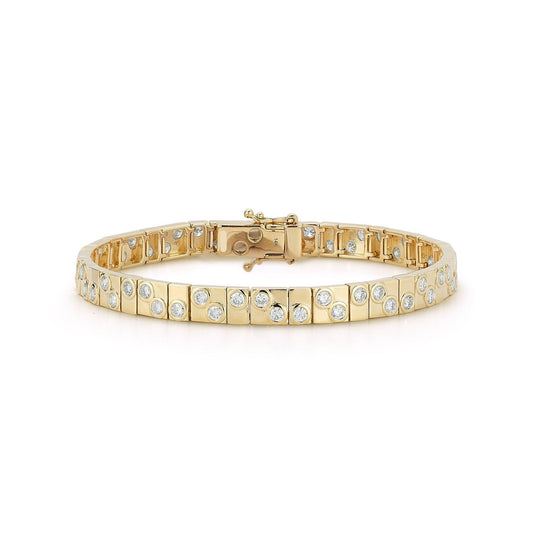 Gold Natural Diamond Dice Bracelet Carbon House