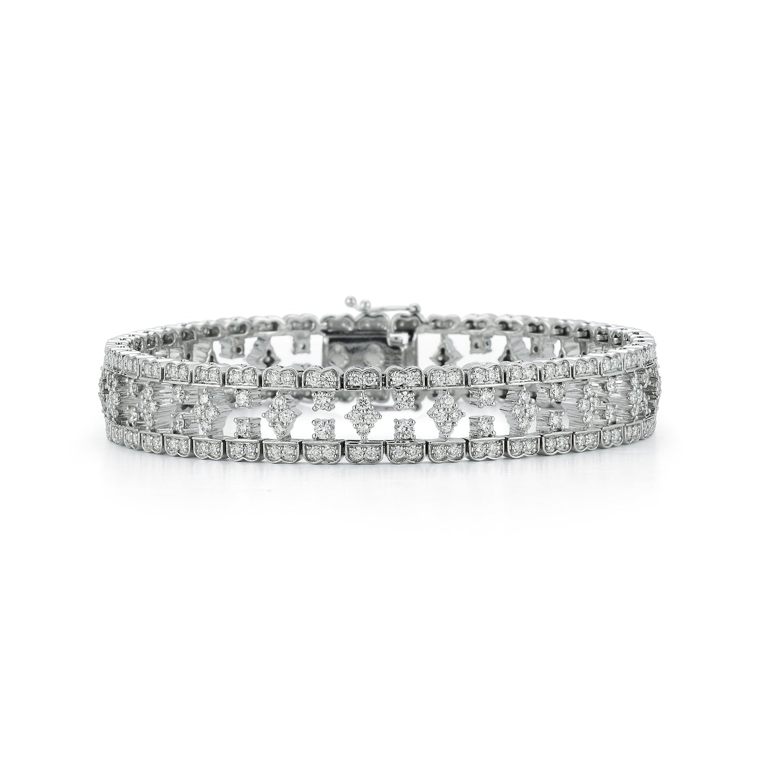 Scalloped Natural Diamond Tennis Bracelet Carbon House