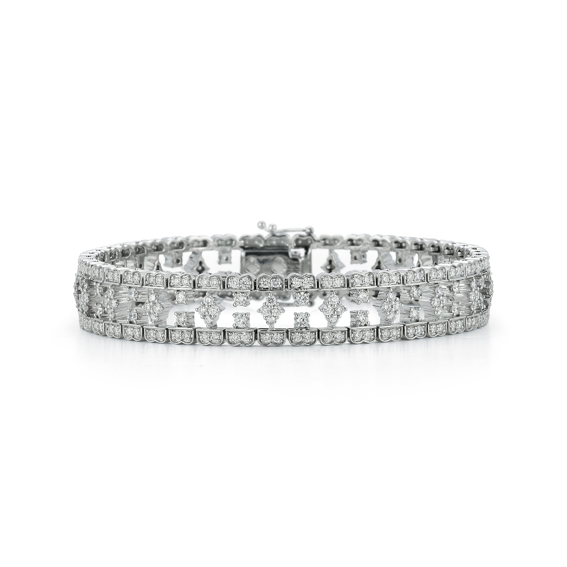 Scalloped Natural Diamond Tennis Bracelet Carbon House