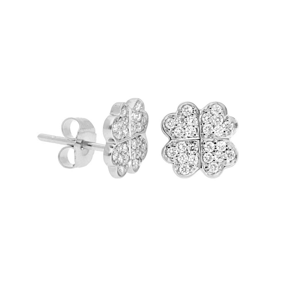 Lucky Natural Diamond Clover Earrings Carbon House