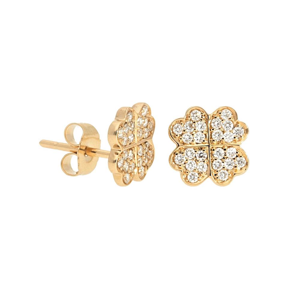 Lucky Natural Diamond Clover Earrings Carbon House