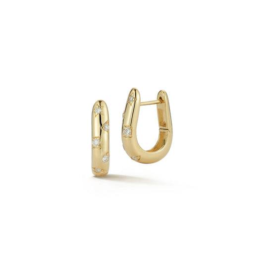 Confetti Hoop Natural Diamond Earrings Carbon House