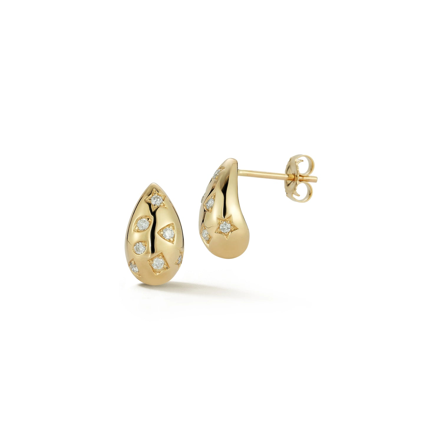 Confetti Teardrop Natural Diamond Earrings Carbon House