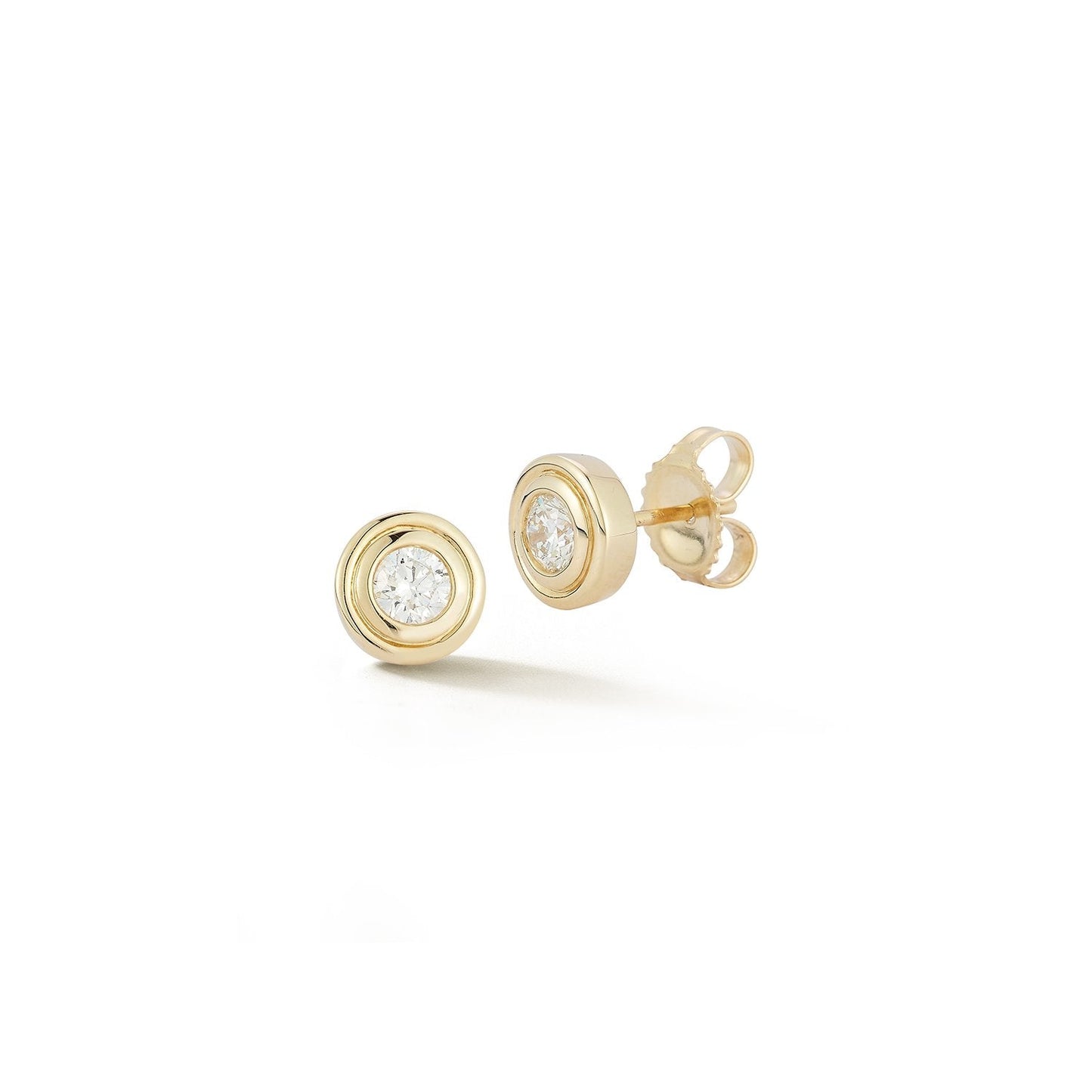 Double Bezel Bead Stud Earrings Carbon House