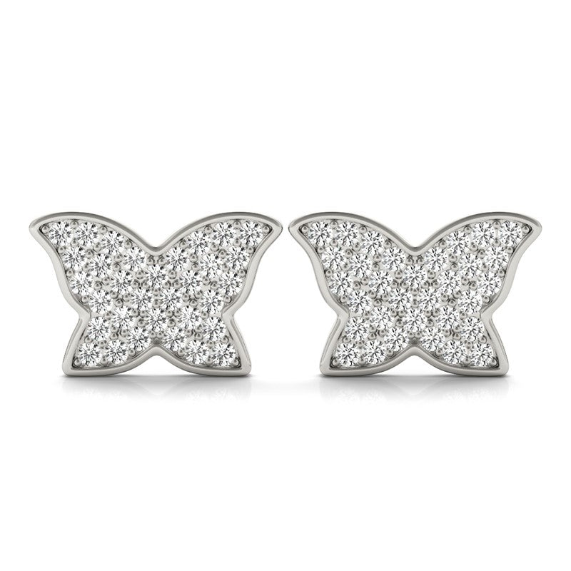 Butterfly Lab Diamond Stud Earrings