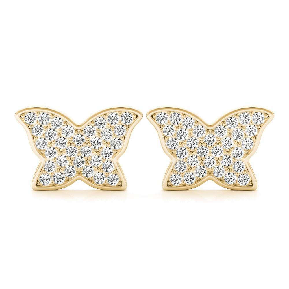 Butterfly Lab Diamond Stud Earrings