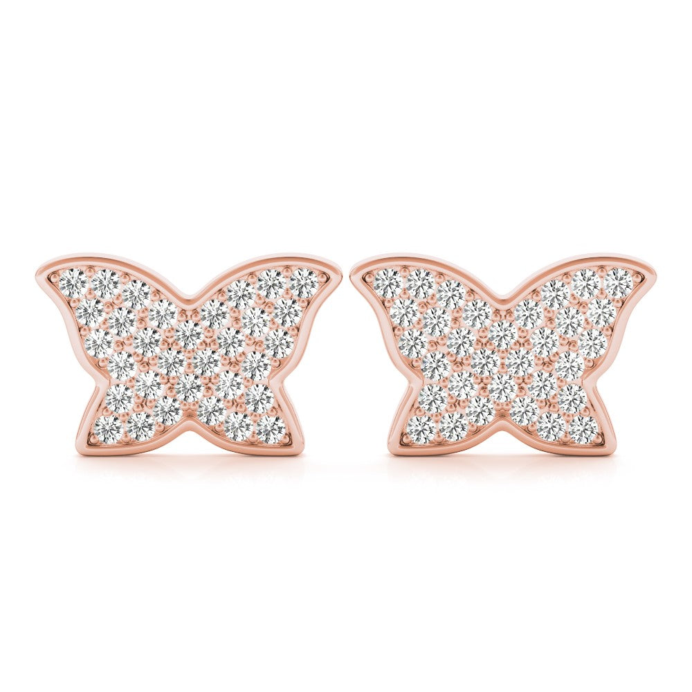 Butterfly Lab Diamond Stud Earrings