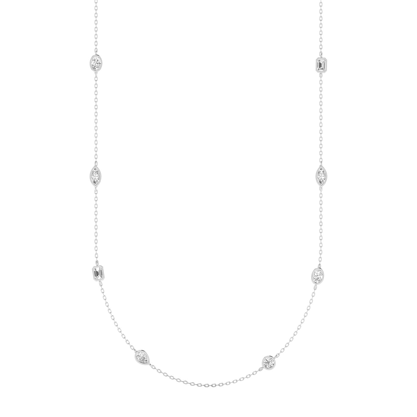 Multi Shape Stationary Lab Diamond Necklace