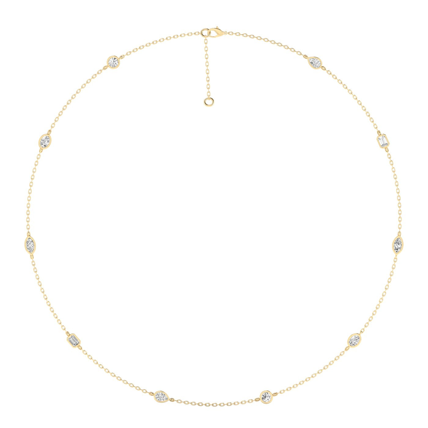 Multi Shape Stationary Lab Diamond Necklace