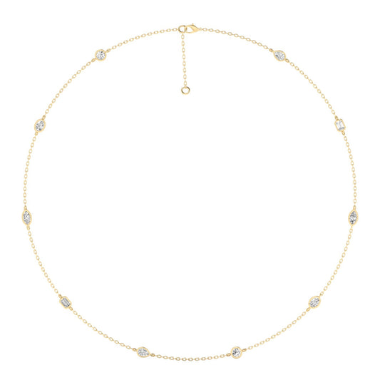 Multi Shape Stationary Lab Diamond Necklace