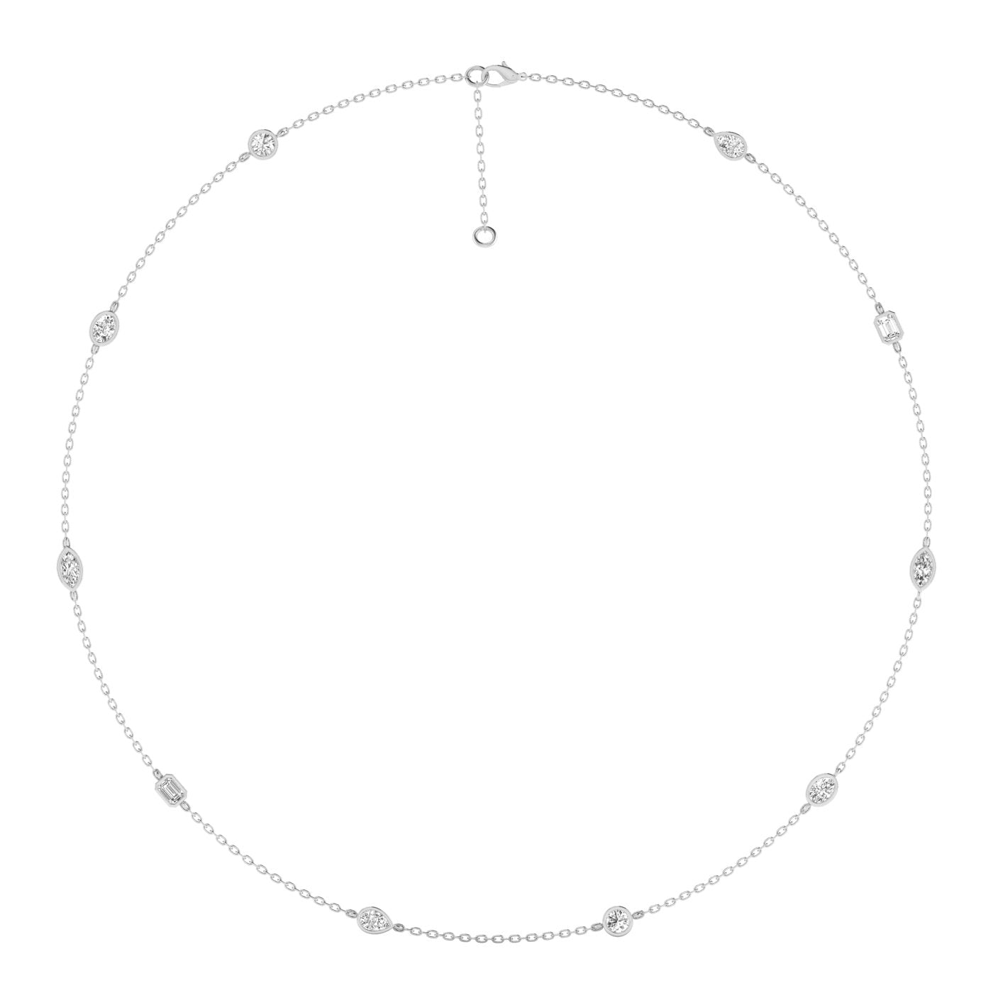 Multi Shape Stationary Lab Diamond Necklace