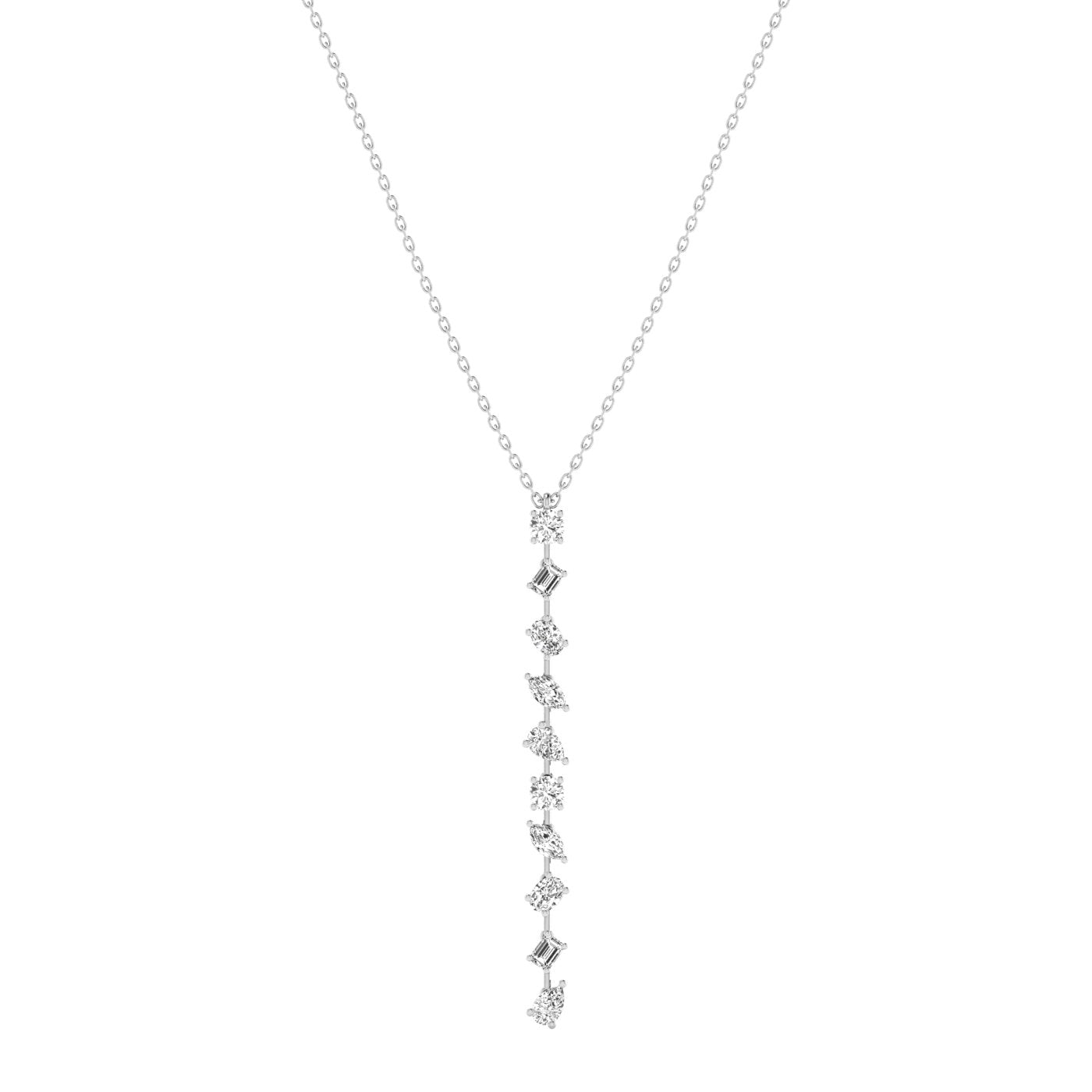 Multi Shape Drop Lab Diamond Necklace