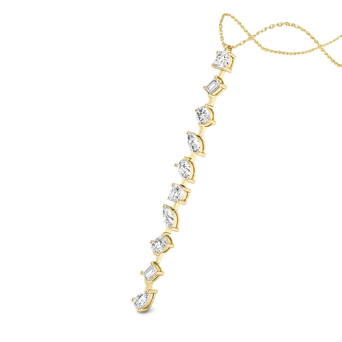Multi Shape Drop Lab Diamond Necklace