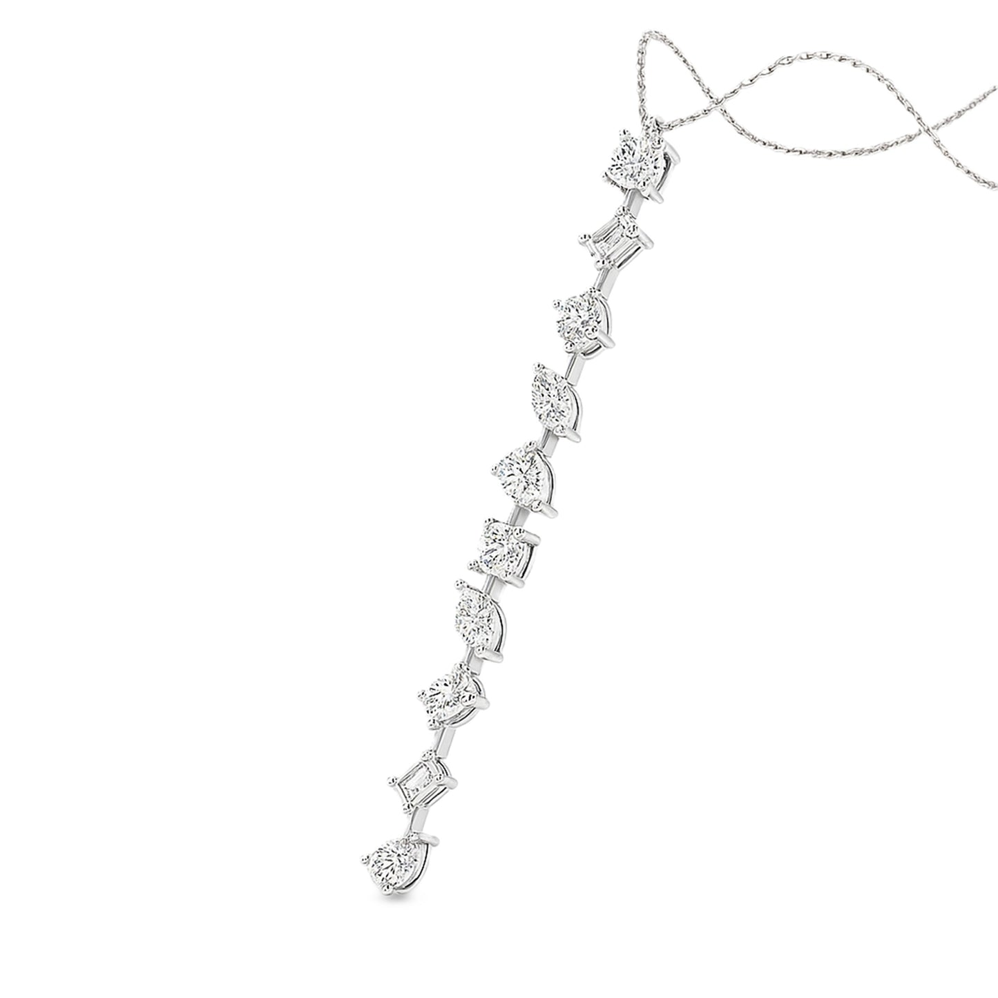 Multi Shape Drop Lab Diamond Necklace