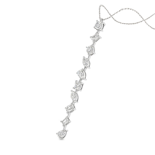 Multi Shape Drop Lab Diamond Necklace