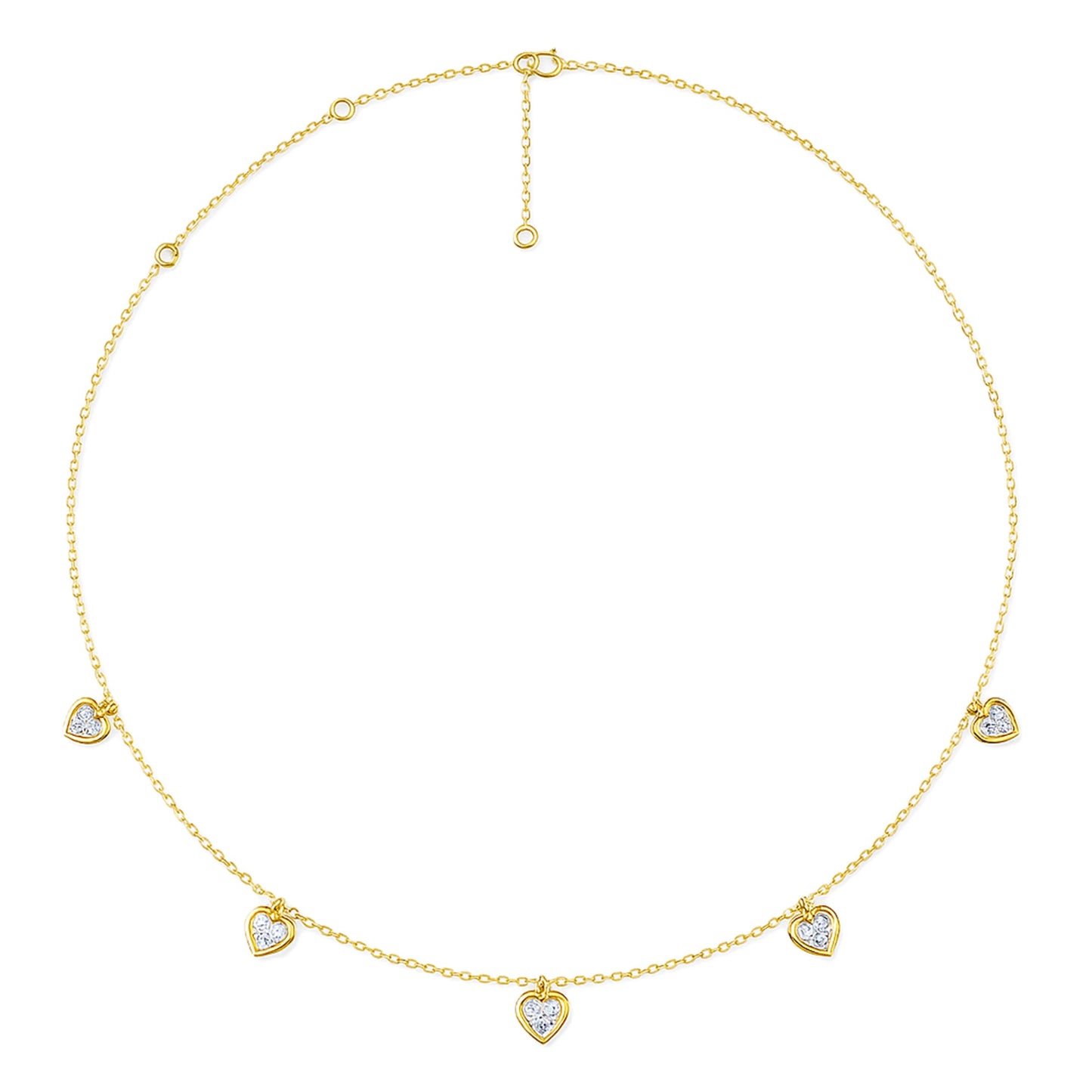 Bezel Heart Dangle Lab Diamond Necklace