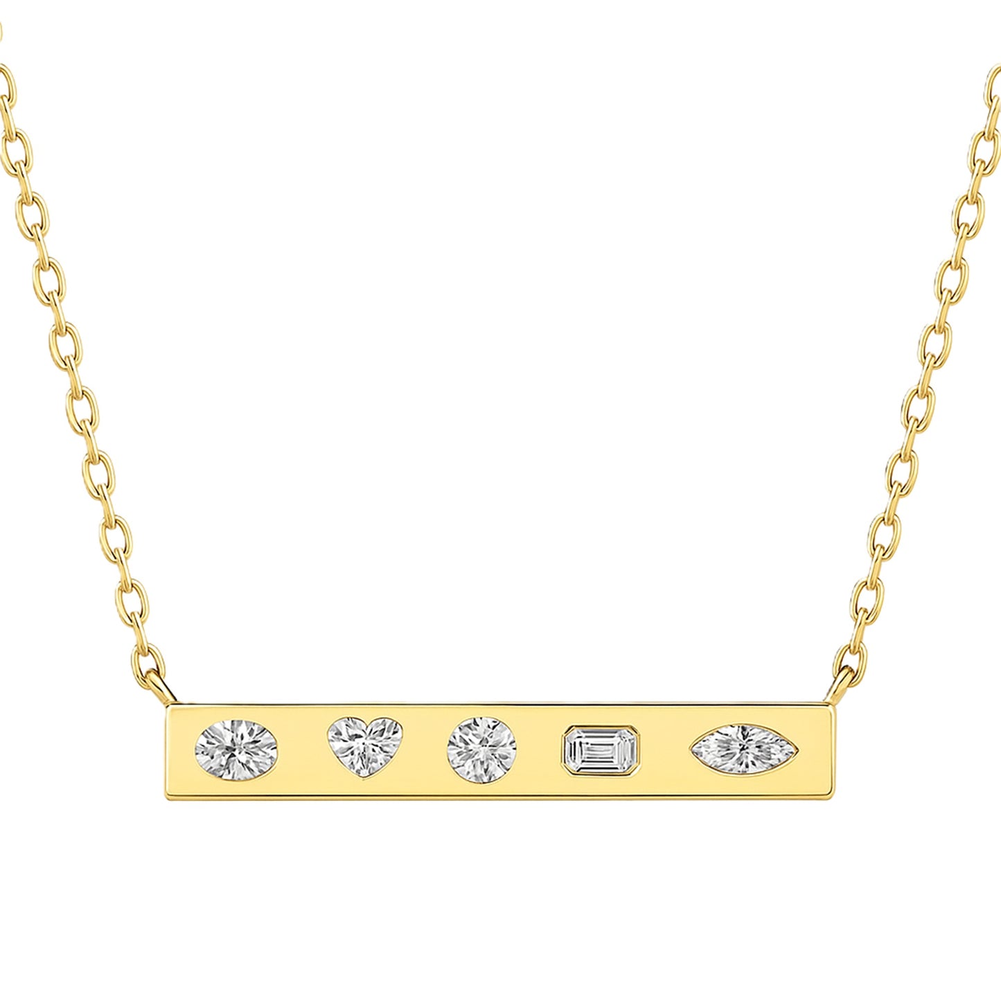 Multi Shape Bar Lab Diamond Necklace
