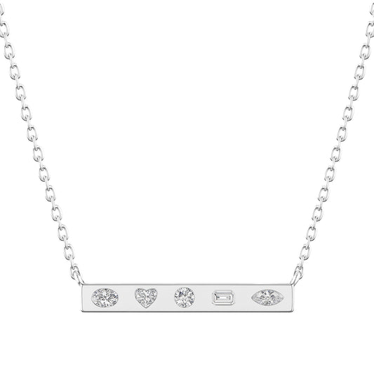 Multi Shape Bar Lab Diamond Necklace