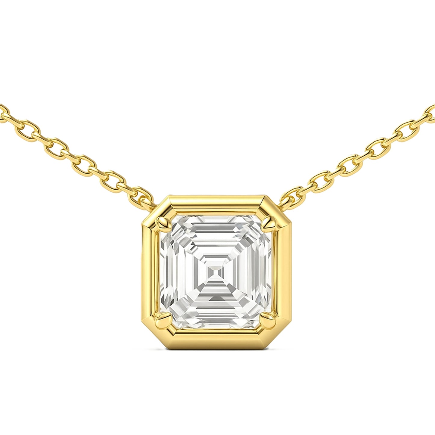 Bezel Asscher Necklace