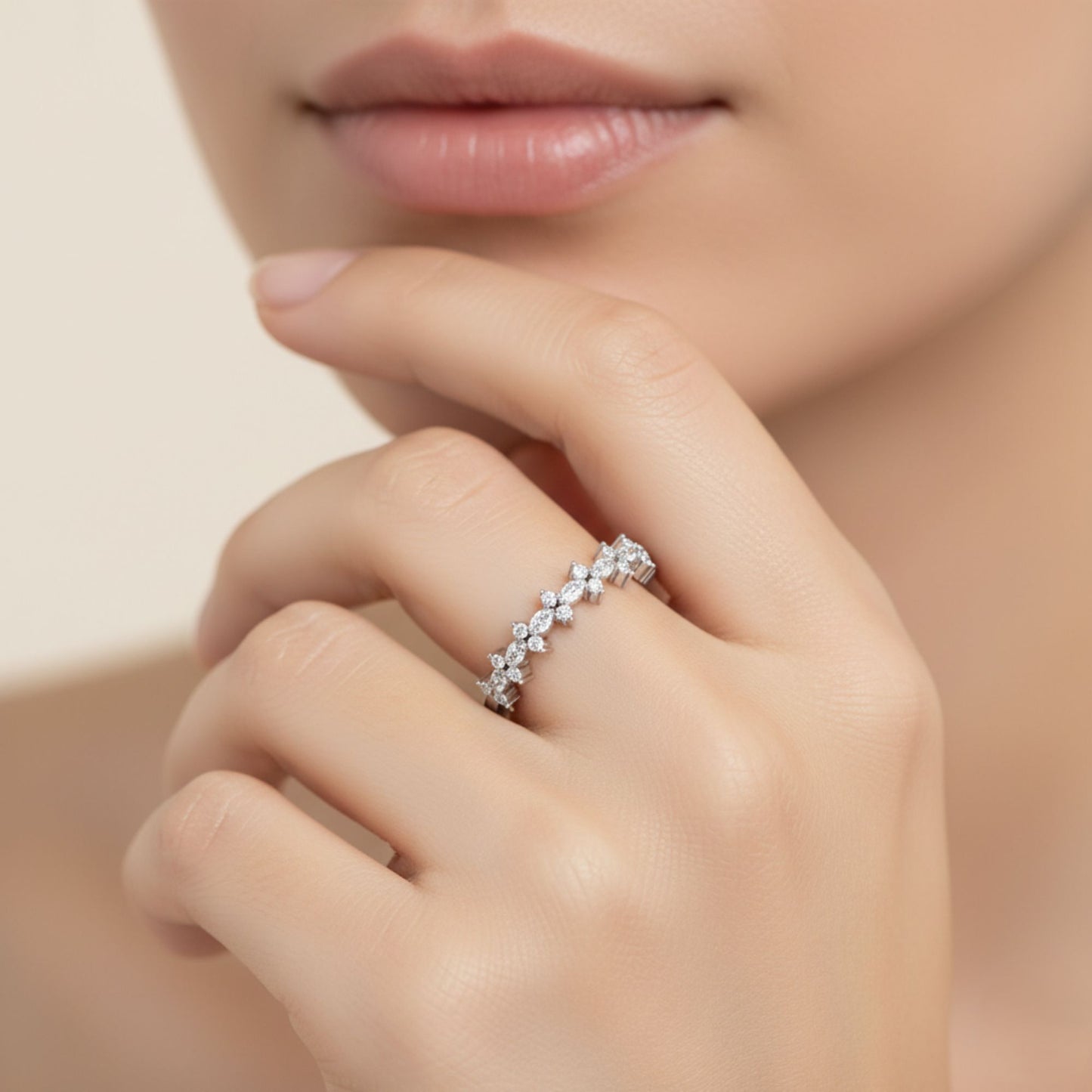 Marquise & Round Lab Diamond Ring