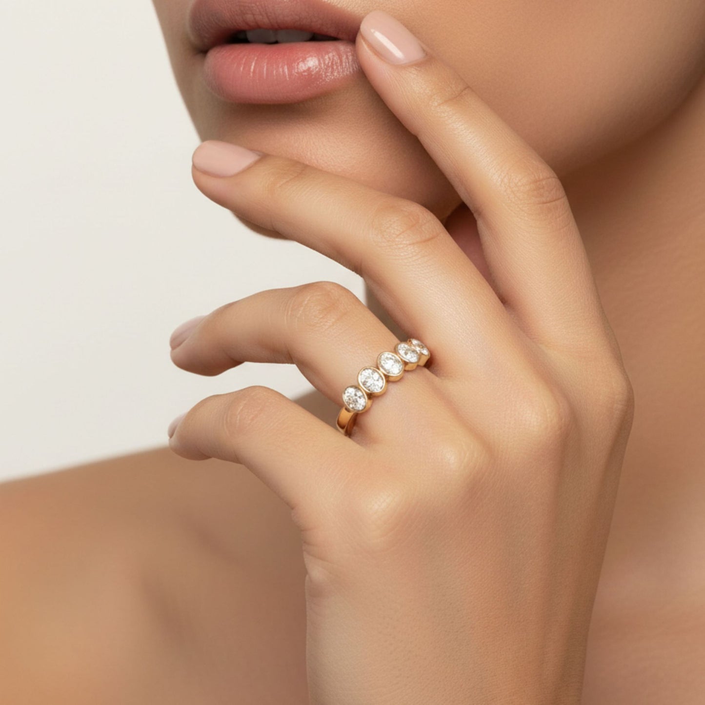 Bezel Oval Lab Diamond Ring