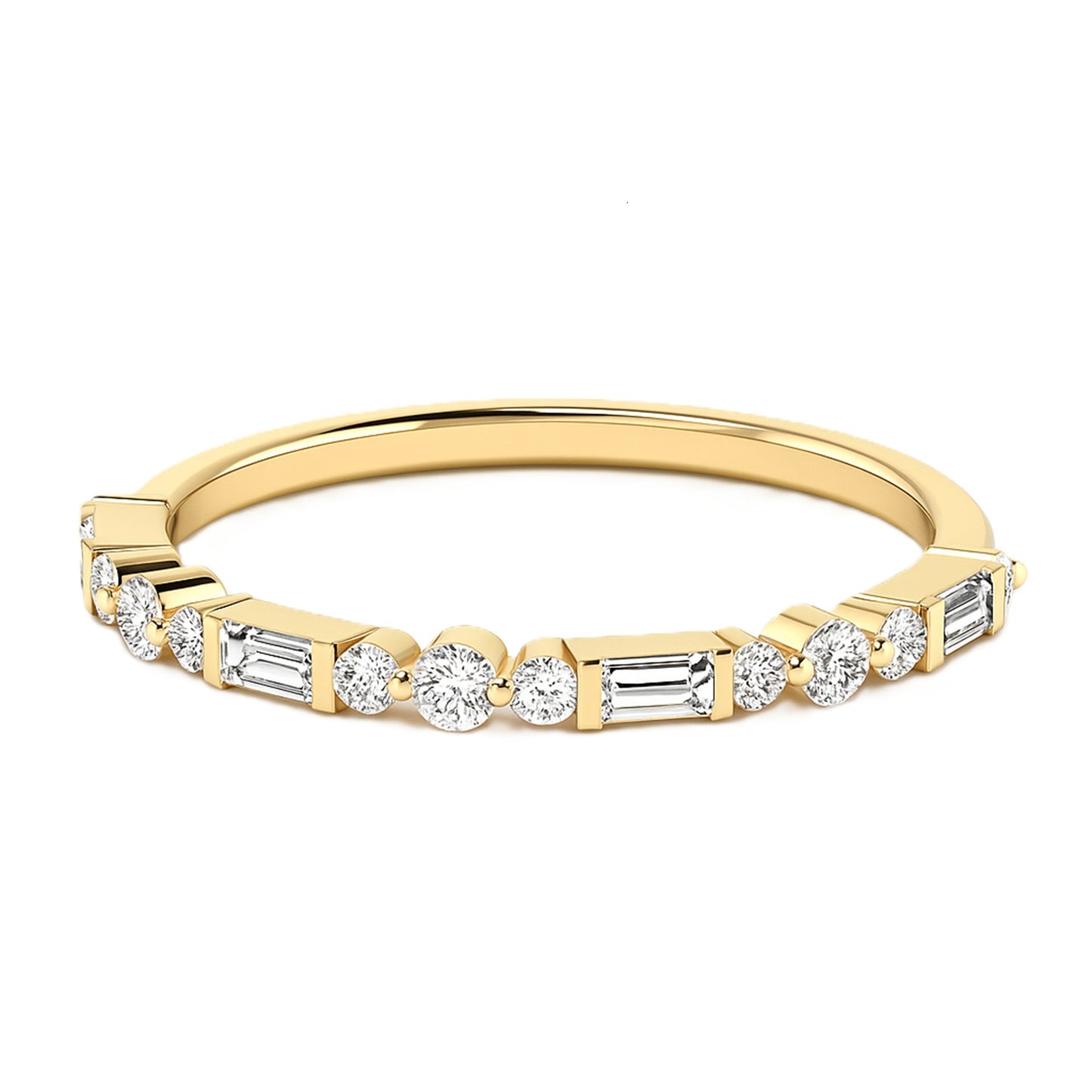 Round & Baguette Lab Diamond Ring