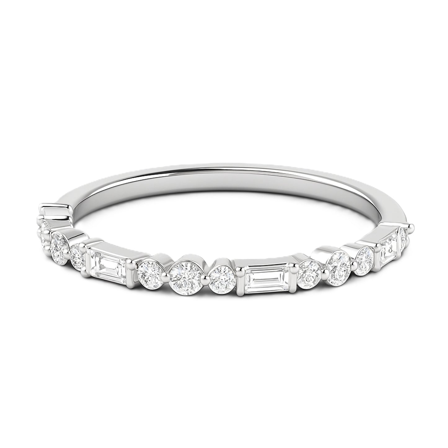 Round & Baguette Lab Diamond Ring
