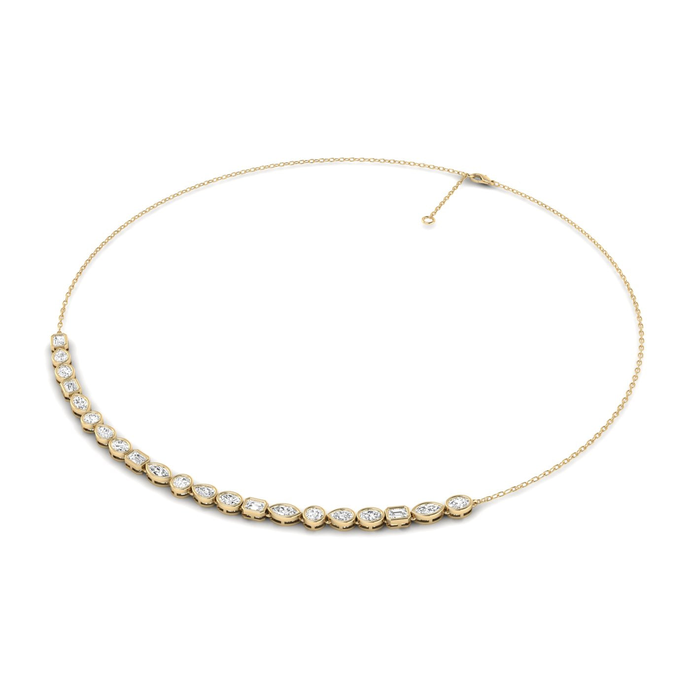 Multi Shape Bezel Lab Diamond Necklace Carbon House