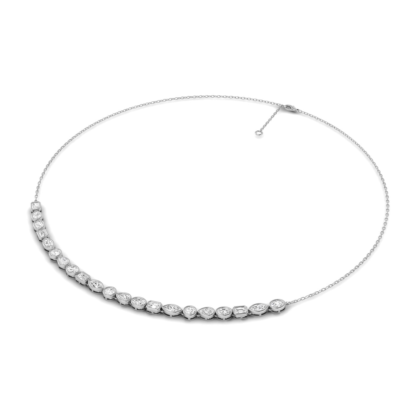Multi Shape Bezel Lab Diamond Necklace Carbon House