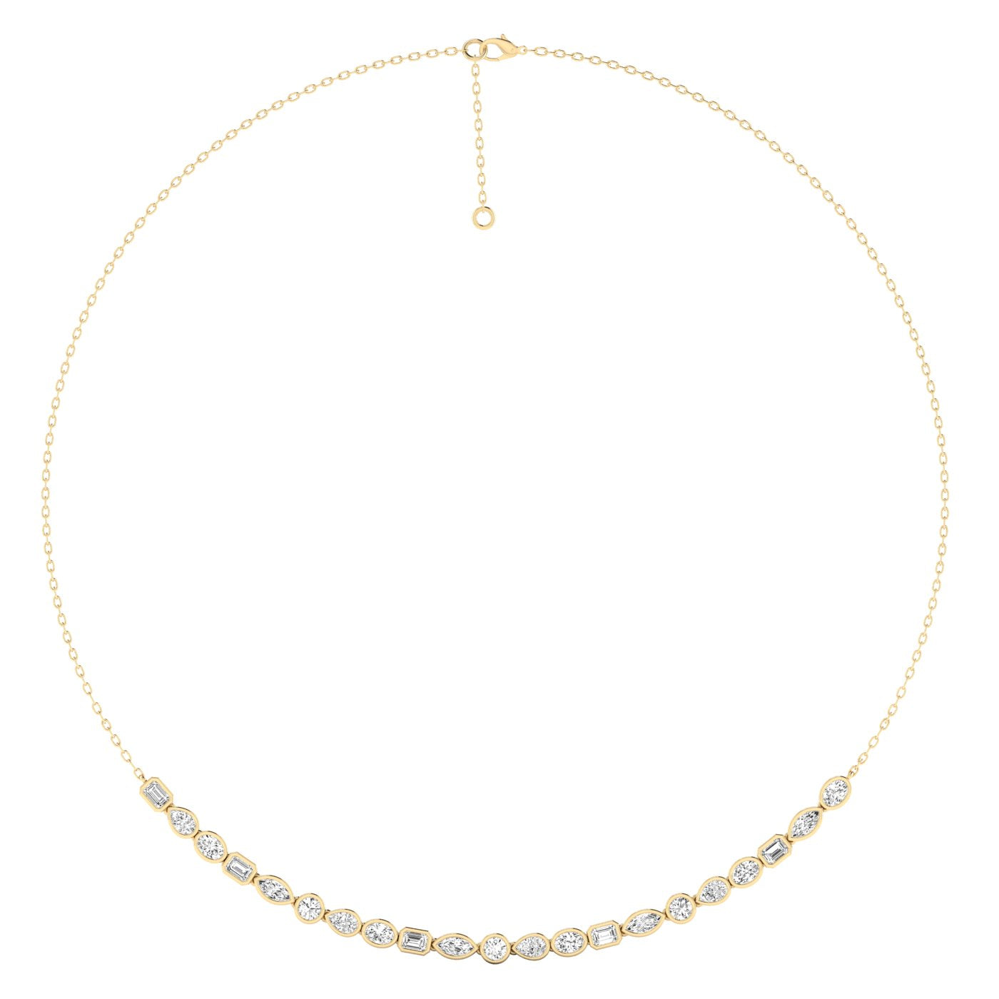 Multi Shape Bezel Lab Diamond Necklace Carbon House