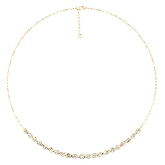 Multi Shape Bezel Lab Diamond Necklace Carbon House