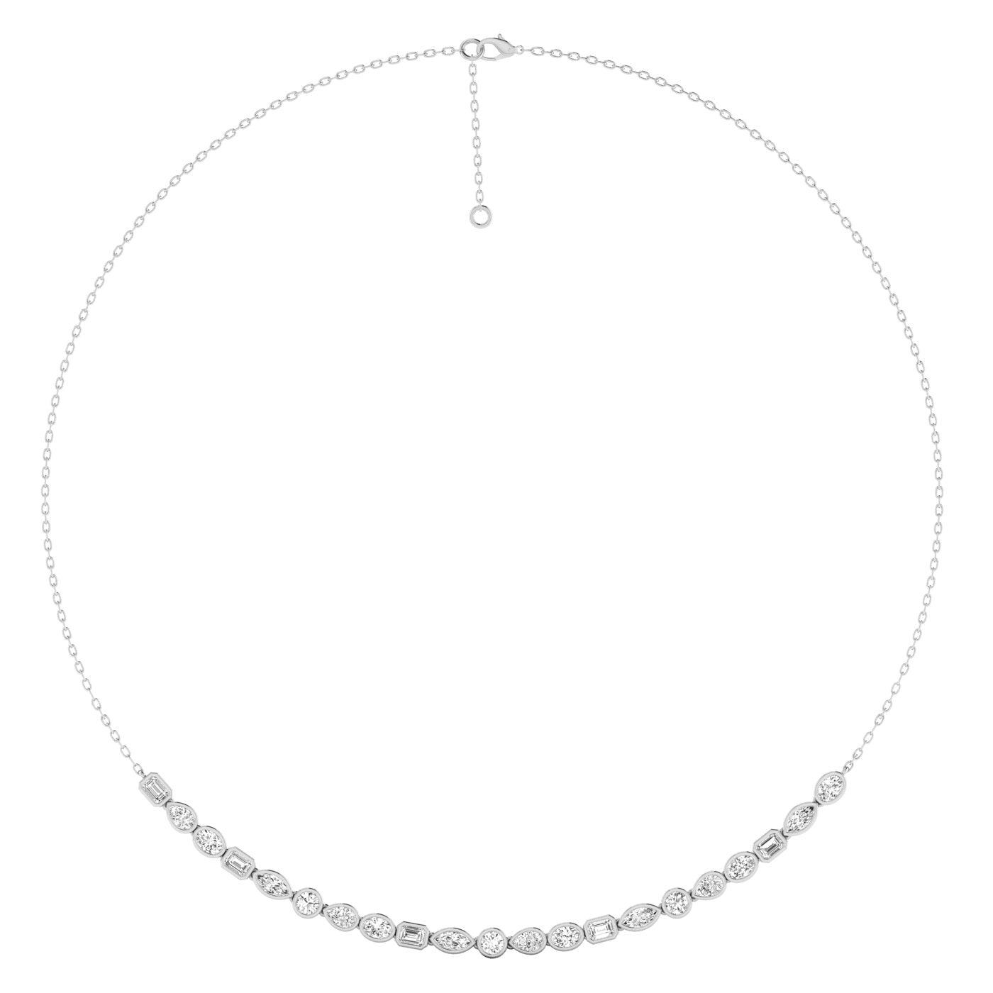 Multi Shape Bezel Lab Diamond Necklace Carbon House