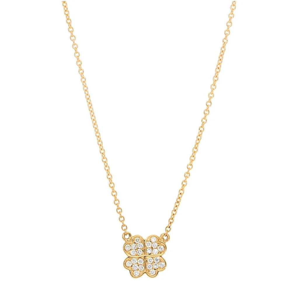 Lucky Natural Diamond Clover Necklace Carbon House