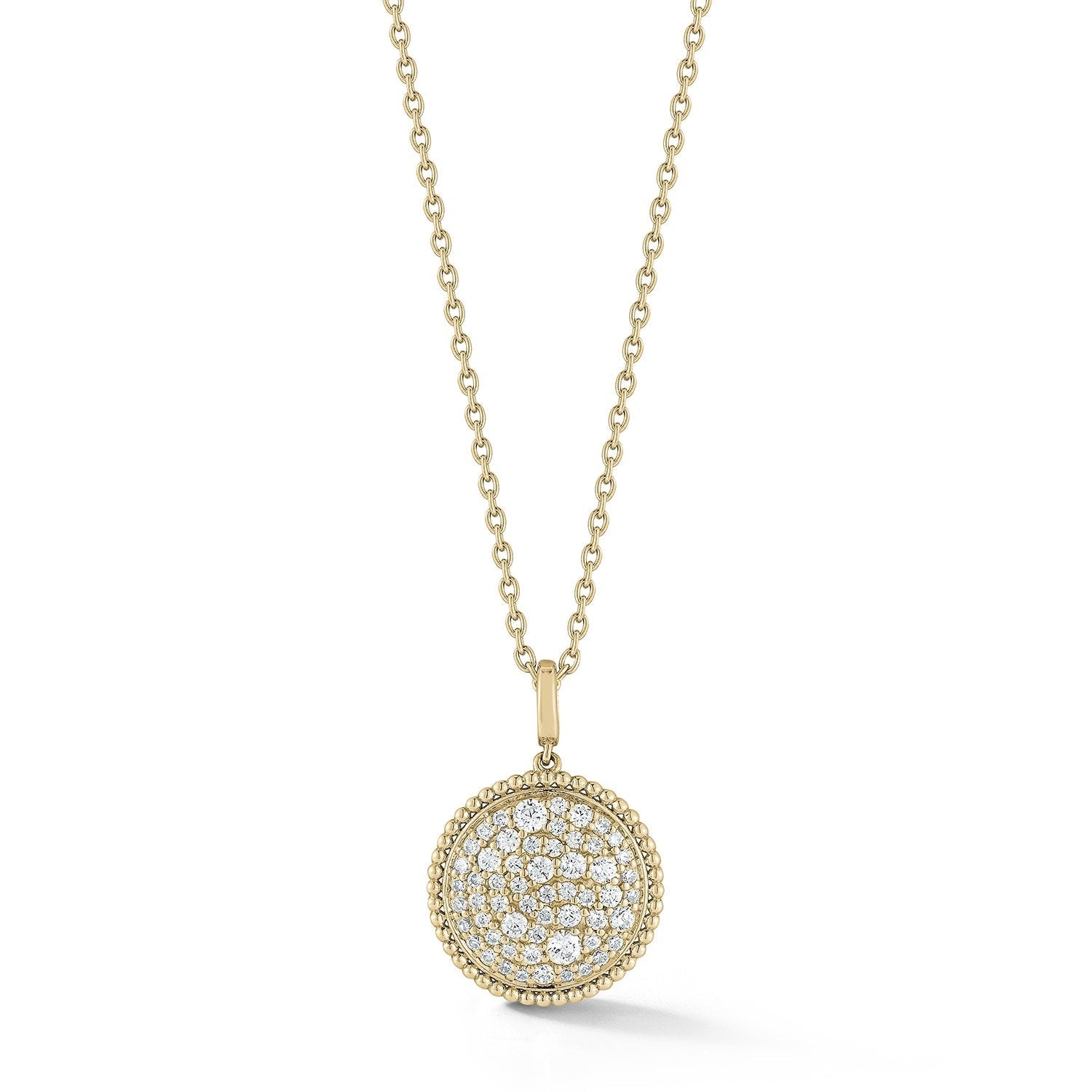 Medallion Pave Natural Diamond Necklace Carbon House